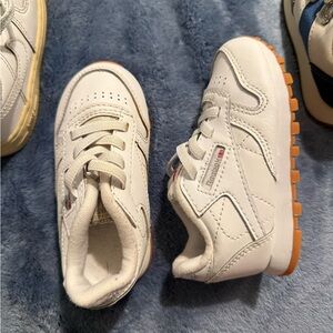 Reebok Kids White and Orange Sneakers